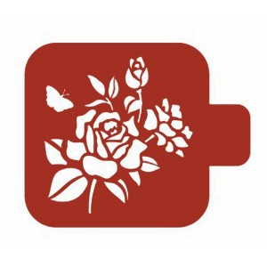 Трафарет М9Фл-052 "Розы и бабочка" Event Design, 9х9 см